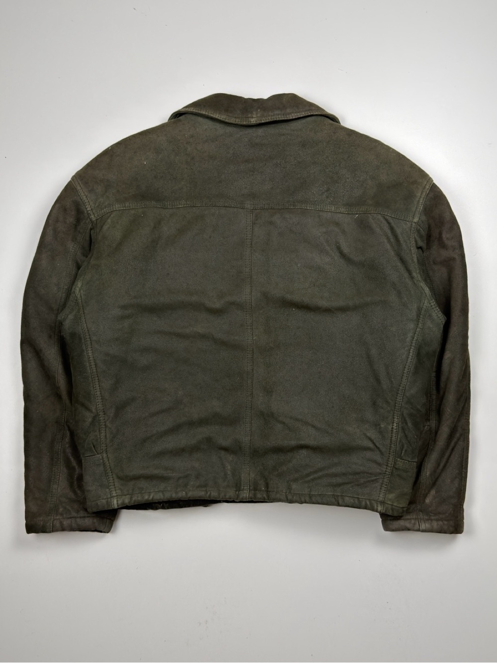 Vintage Giorgio Armani Suede Moto Leather Full Zip Bomber Jacket Mens 38 Medium - Picture 2 of 15